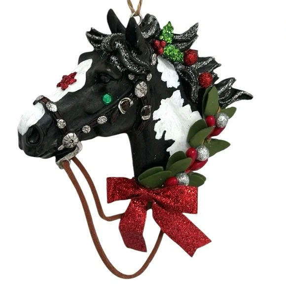 Holiday Horses: “Christmas Eve” design. Decorated Christmas horse ornamnent - Picture 11 of 14